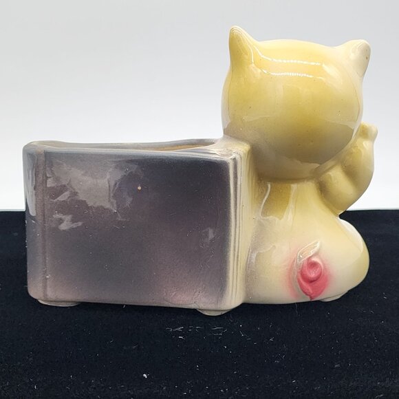 Shawnee Three Little Pigs Ceramic Planter Kitschy Vintage Closed Eyes - Picture 3 of 9